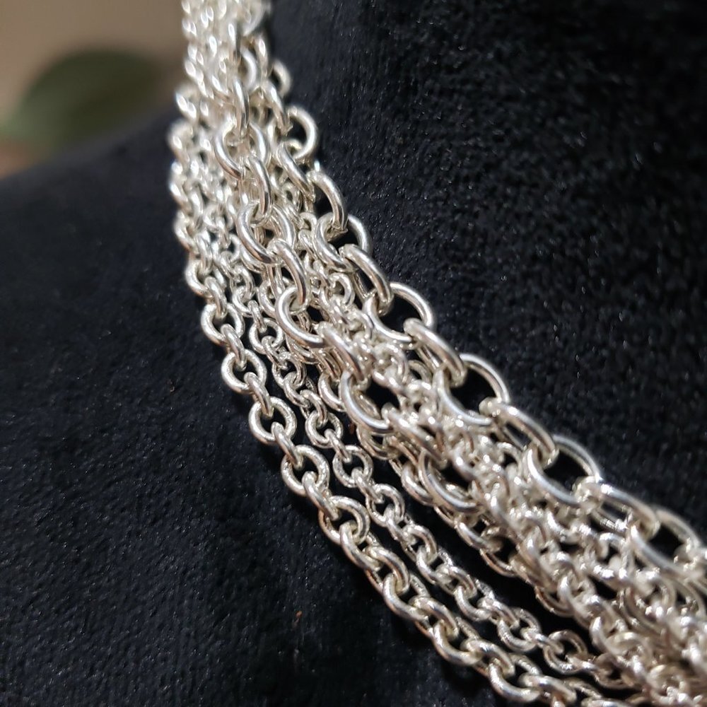 Women's Solid Multilayer Silver Link Chain Stylis… - image 5